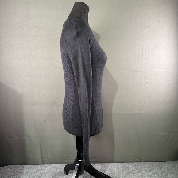 Lululemon Cabin Yogi Long Sleeve Black / Heathered Dark Grey Women 2 Athleisure - Picture 6 of 12